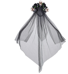 WELON CZARNY Z CZASZKAMI I RÓŻAMI HALLOWEEN