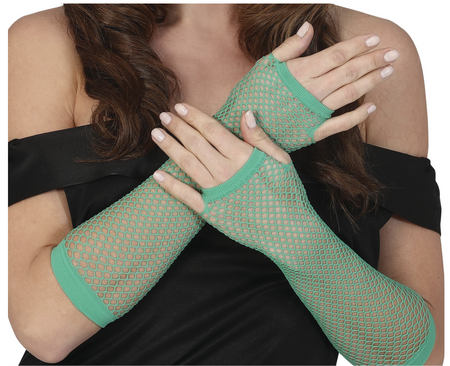 RĘKAWICZKI ZIELONE Z SIATKI 28 CM