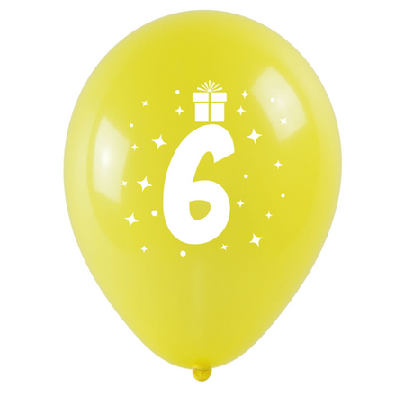 BALONY LATEKSOWE URODZINOWE 6 CYFRA 3 SZT 28 CM 