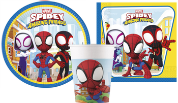 ZESTAW SPIDEY I PRZYJACIELE TALERZYKI+KUBECZKI+SERWETKI