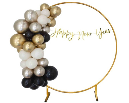 STELAŻ DO BALONÓW KOŁO METAL ZŁOTY 2M