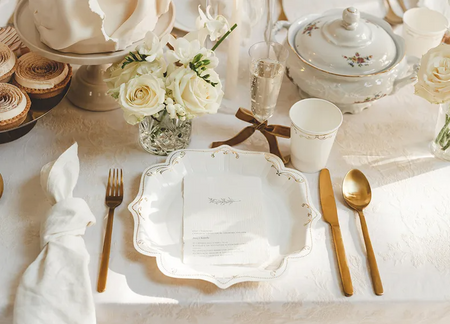 KUBECZKI BIAŁE Z ORNAMENTEM 6 SZT 220 ML 