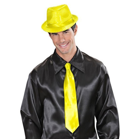 KRAWAT SATYNOWY ŻÓŁTY