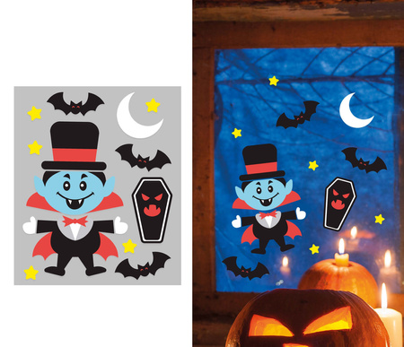 NAKLEJKI ŻELOWE WAMPIR HALLOWEEN