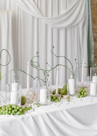 ŚWIECZNIK PRZEROCZYSTY SZKLANY 10 X 23 CM