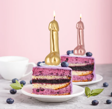 ŚWIECZKA PENIS RÓŻOWE ZŁOTO 9,8 CM 1 SZT