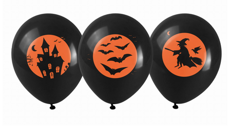 BALONY LATEKSOWE Z HALLOWEENOWYM NADRUKIEM 5 SZT