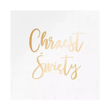 SERWETKI 33x33 cm CHRZEST ŚWIĘTY BIAŁO-ZŁOTE