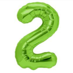 BALON FOLIOWY 100 CM CYFRA 2 ZIELONY