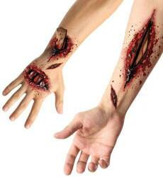 OPEN WOUND ADHESIVE TATTOOS, 30X14 CMS