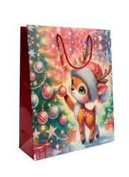 TORBA PREZENTOWA RENIFER CHOINKA 40 X 31 X 12 CM