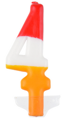 ŚWIECZKA URODZINOWA CYFRA 4 KOLOROWA 10 CM