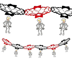 GIRLANDA PAPIEROWA NIETOPERZE SZKIELETOR 15x200 CM