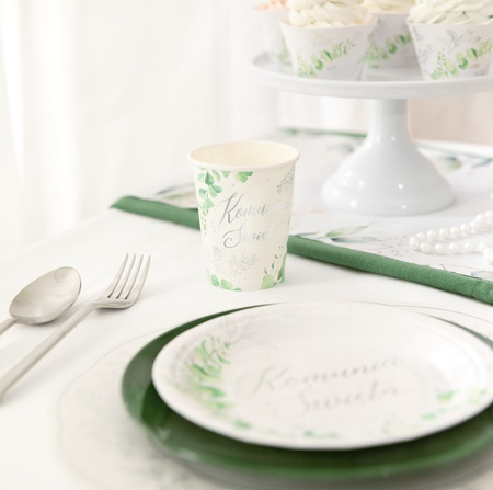 KUBECZKI KOMUNIA ŚWIĘTA EUKALIPTUS SREBRNE 220 ML 6 SZT. IHS