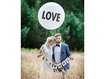 BALON 1M LOVE BIAŁO CZARNY