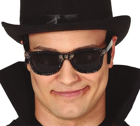 OKULARY CZARNE Z CZASZKĄ