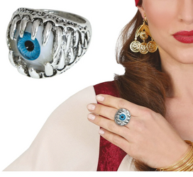 PIERŚCIONEK SREBRNY OKO HALLOWEEN