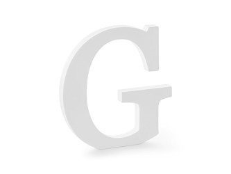 DREWNIANA LITERA G BIAŁY 19,5X20 CM