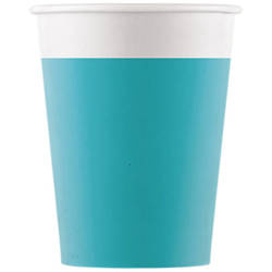 KUBECZKI PAPIEROWE TURKUSOWE 200 ML 8 SZT.