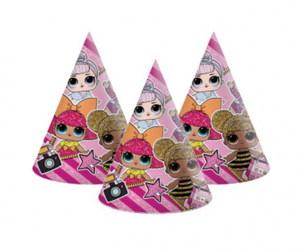 CZAPECZKI PAPIEROWE LOL, 6 SZT.