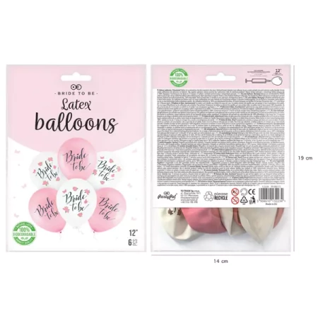 BALONY LATEKSOWE BRIDE TO BE 30 CM 6 SZT.