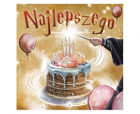 Kartka okolicznościowa MAGICZNY TORT 15x15 cm urodziny