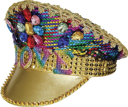 CZAPKA KLUBOWA Z CEKINAMI I KRYSZTAŁAMI