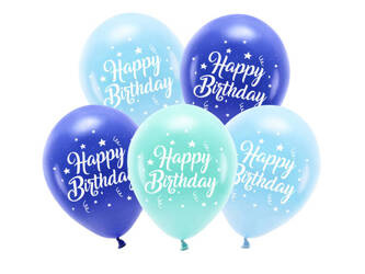 BALONY ECO 26 CM HAPPY BIRTHDAY 5 SZT.