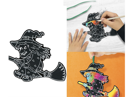 ZESTAW 6 HALLOWEENOWYCH POSTACI DO POKOLOROWANIA 14 CM