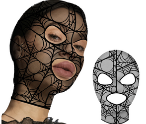 KAPTUR MASKA Z KORONKOWĄ PAJĘCZYNĄ