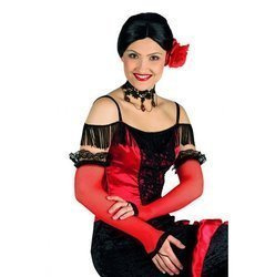 RĘKAWICZKI BEZ PALCÓW SIATKA CZERWONE