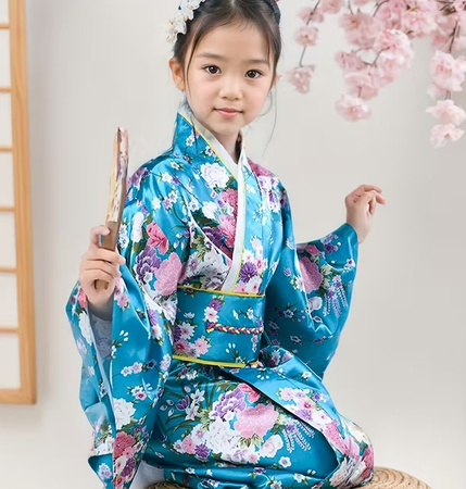 STRÓJ DZIECIĘCY KIMONO NIEBIESKIE 