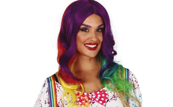 PERUKA TĘCZOWA PÓŁDŁUGA