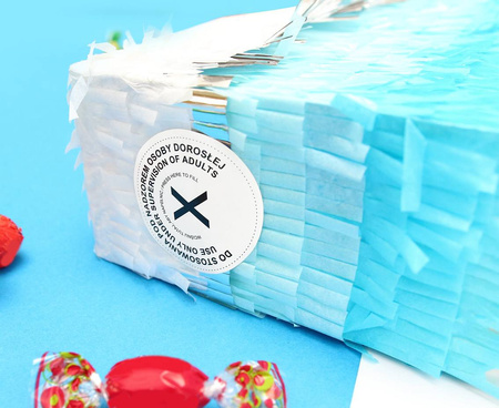 Piniata Jedynka cyfra 1 niebieska 50 x 35 x 7.5 cm urodziny