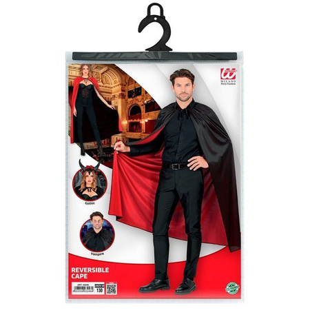 MANTELLO REVERSIBILE NERO/ROSSO 130 cm