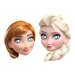 MASKI PAPIEROWE ELSA I ANNA 6 SZT.