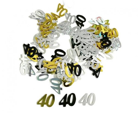 KONFETTI FOLIOWE 40 URODZINY