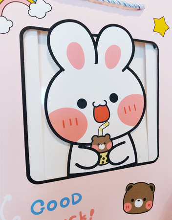 TORBA PREZENTOWA Z OKIENKIEM ZWIERZĄTKA 24,5 X 19,5 X 9,5 CM