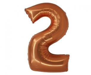 BALON FOLIOWY CYFRA 2 MIEDZIANA 76 CM