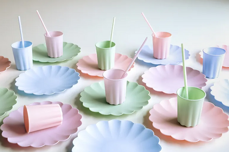 KUBECZKI PLASTIKOWE FALBANKA 220 ML BŁĘKIT 4 SZT