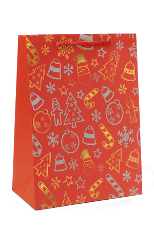 TOREBKA PRZENTOWA CZERWONA ŚWIĄTECZNA 18 X 23 X 8,5 CM