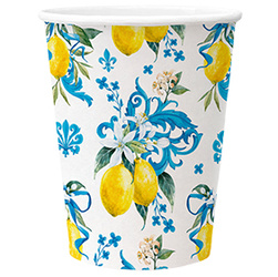 KUBKI PAPIEROWE BIAŁE W CYTRYNY 8 SZT 250 ML