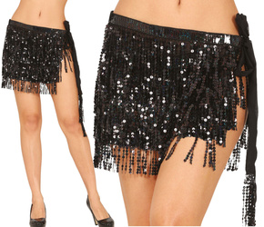CZARNA CEKINOWA SPÓDNICZKA TANCERKI BRZUCHA