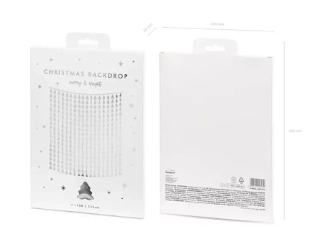 KURTYNA FOLIOWA CHOINKA SREBRNA 100x245 cm