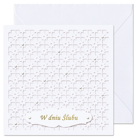 KARTKA NA ŚLUB AŻUROWA KWIATY
