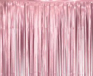 KURTYNA MATOWA RÓŻOWA 100X200 CM