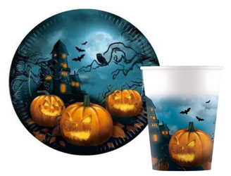 ZESTAW DYNIE HALLOWEEN TALERZYKI+KUBECZKI