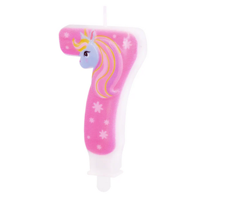 ŚWIECZKA NA TORT JEDNOROŻEC CYFRA 7