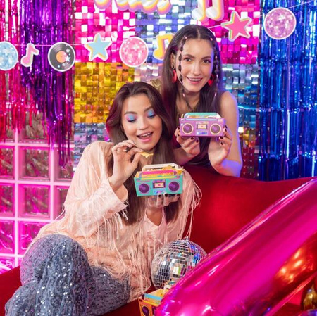 PUDEŁKA NA CHIPSY RETRO DISCO 15 X 10 CM 3 SZT.