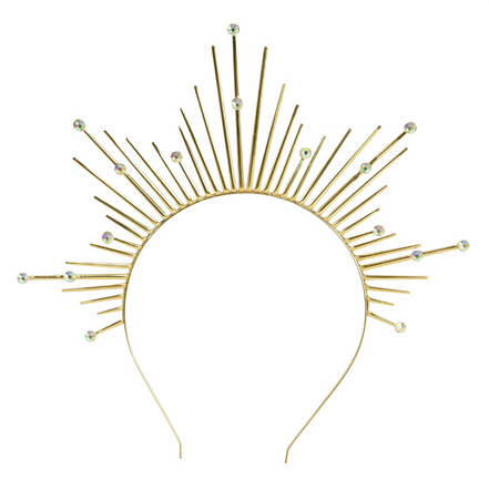 ZŁOTA OPASKA NA GŁOWĘ Z KRYSZTAŁKAMI